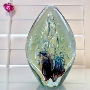 Robert Eickholt 1998 Art Glass Egg Sculpture – 7" Signed